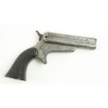 A 'Sharps Patent' Derringer four barrel single action hand Gun, engraved on top 'address - Sharps
