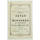 G.A.A.: Football, 1951, Official Programme, Most Rev. Dr. Mc Kenna Cup Football Competition, Cavan