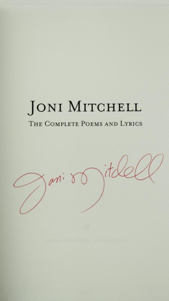 Signed by Joni MitchellMitchell (Joni) The Complete Poems and Lyrics, 4to N.Y. (Crown Publishers) - Image 4 of 4