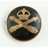 British Military: Royal Artillery - A rare tortoiseshell and gold mounted Badge - Royal Artillery