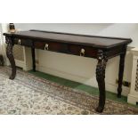 A fine quality 19th Century Irish mahogany inverted breakfront Serving or Side Table, the plain