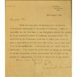 Churhill (Sir Winston) A short typed letter dated 26th August 1935 written from Churchill?s home