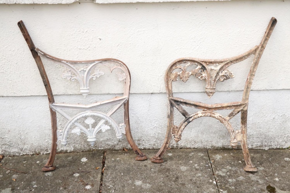 Two Victorian cast iron Garden Bench Ends. (2)