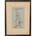 Sir William Orpen, RA, RWS, RHA (1878 - 1931)"The Roscommon Fusilier," pen and ink sketch (
