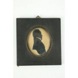 An early Silhouette Profile Miniature Portrait, "A. Sommerville, Drishane, Cork," inscribed verso,