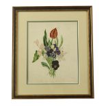 L. Farrell, 19th Century Irish School Watercolours: "Bunch of Colourful Flowers," and its