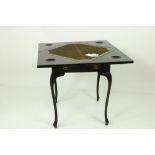 An early 20th Centre walnut Envelope Card Table, with frieze drawer on cabriole legs. (1)