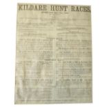 Co. Kildare Poster:  "Kildare Hunt Races, April 16th & 17th 1863," approx. 37cms x 28cms (14 1/2"