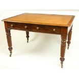 A fine Irish George IV period mahogany Library Table, by Gillingtons, No. 7365, stamped and