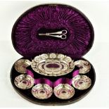 A very unusual cased and silver plated Grape Service, by William Gibson, Belfast, with fruit and