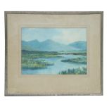 Douglas Alexander RHA (1871 - 1945) Watercolour, "Looking towards the Mountains near Maam," signed