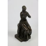 Paul Dubois (1829 - 1905) Bronze c. 1880, "Young Woman with hands joined facing towards the