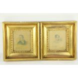 19th Century Irish School  Pair of miniature Pencil Portraits "Philip Somerville, The Prairie,