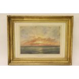 Andrew Nicholl, R.H.A. (1804 - 1886)Watercolour: "Sunrise on the Indian Ocean, May 10th, 1849,"