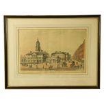 Samuel F. Brocas (1792 - 1847)A fine rare set of 9 original hand coloured Engravings of Dublin,