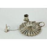 A small Victorian Lilly form Chamber Candlestick with snuffer, Birmingham 1866, by Yapp &