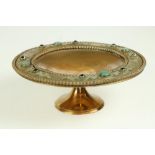 An attractive 19th Century circular brass Alms Dish, with double rope edge, the border inset with