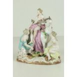 A 19th Century Meissen Group, depicting "Europa and the Bull," damaged, with two other classical