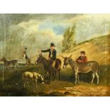 Edward Cooper, 1816"Figures and Donkeys near Rock Cutting," O.O.C., 46cms x 61cms (18" x 24") signed