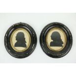 A pair of early oval Silhouettes Profile Portrait Miniatures (Strode & Caulfield), James