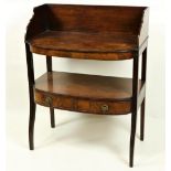 An Irish George IV period mahogany bow fronted Dressing Table / Washstand, by Gillingtons, No: 455B,