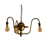 A three branch brass Ceiling Light. (1)