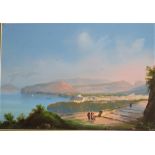 Emmanuel Meuris (1894 - 1969) "The Bay of Naples," and another similar view, a pair, gouache, both