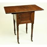 A William IV period mahogany Pembroke type Bedside Table, by Heal & Son, London, stamped, with two