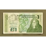 Signed with Illustration by Ken HullA framed Series C? Irish £1 Note, engraved with Queen Meave,