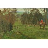 Charles Walter Simpson, R.I. (1885 - 1971)Watercolour,  "The Cottesmore Drawing, Wardley Wood,"