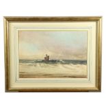 Andrew Nicholl, RHA (1804-1886) Watercolour, "Island of Refuge, Douglas, Isle of Man," seascape