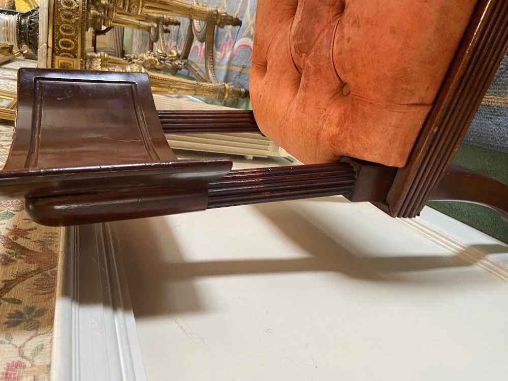 A late Regency period mahogany "Klismos" Side Chair, probably Irish, with deep curved panel back - Bild 4 aus 21