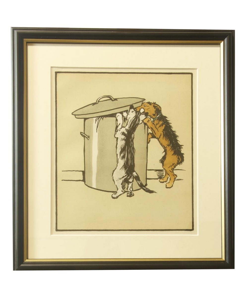 After Cecil Aldin "Best Friends," a Dog and a Cat at Play, an attractive set of 4 coloured Prints,