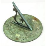 An Irish bronze circular Sundial, indistinctly signed and inscribed Spear Dublin, with pierced