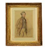 Erskine Nichol, RSA, ARA (1825 - 1904) Watercolour, "Samuel Fenton," half length Portrait of a Young