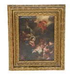 Late 17th / Early 18th Century Flemish School "The Nativity," O.O.C., a busy interior scene with