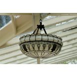 An attractive large Art Deco style Ceiling Light, with brass decoration. (1)