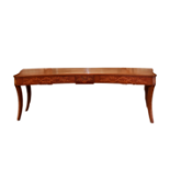 An attractive and unusual marquetry inlaid mahogany concave or niche Serving Table, in the