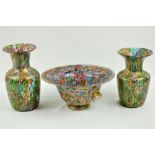 An attractive group of three Pieces of Murano Art Glass, including an unusual shaped bowl, and two