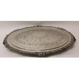 A very large heavy two handled Sheffield silver plated and crested Turkey or Venison Dish, with