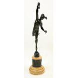 After Claude Michel Clodion (French 1738 - 1814)"Mercury," a good bronze Figure with black patina,