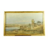 John Faulkner (1835 - 1894)Watercolour, "Arklow Castle and Bridge, Co. Wicklow," 68cms (27") x