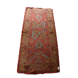 A 19th Century Irish heavy woollen Runner, red ground, possibly Abbeyleix, approx. 198cms x 94cms (