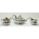 A fine quality and attractive William IV English silver three piece Tea Service, by Paul Storr,