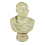 A 19th Century carved white marble Bust, King George III, head and shoulders on socle, 9 1/2" (