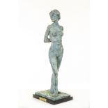 Patrick Campbell (b. 1942) ''Female Nude Study,'' signed, 7/6 green patinated bronze, 33 1/2'' (