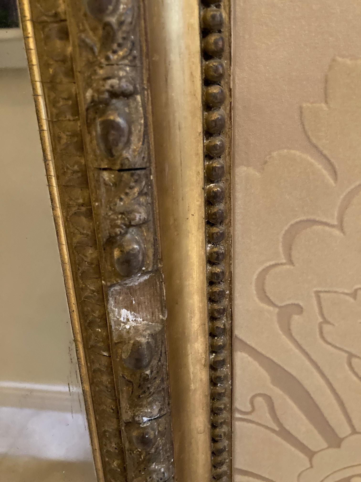 A large Victorian gilt gesso Mirror, with arched plate in moulded frame, 72'' x 65'' (183cms x - Image 6 of 8