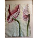 Regine Bartsch ( b.1951) 21st Century Watercolour, ''Orchids'' on handmade paper, 29'' x 23'' (73cms