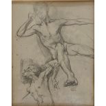 William Orpen (1873-1931) ''Male Nudes Study,'' pencil on paper 9'' x 7'' (22cms x 18cms). (1)