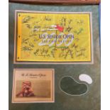 Golf Memorabilia: A framed "US Senior Open Saucon Valley" Flag, signed by Arnold Palmer, et al,